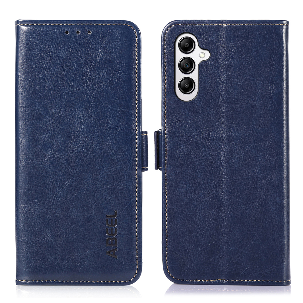 

ABEEL Für Samsung Galaxy S23 fe PU Leder Flip Hülle Verrückte Pferdestruktur Wallet Stand Telefonabdeckung - Blau, Galaxy S23 FE