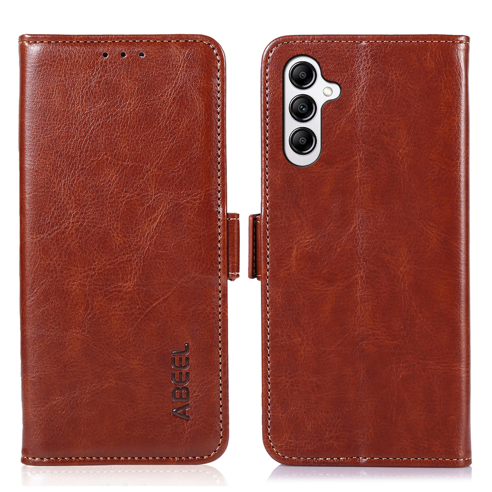 

ABEEL Für Samsung Galaxy S23 fe PU Leder Flip Hülle Verrückte Pferdestruktur Wallet Stand Telefonabdeckung - Braun, Galaxy S23 FE