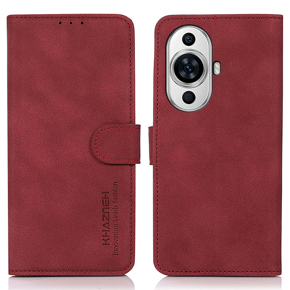 

Khazneh Für Huawei Nova 11 Pro / Nova 11 Ultra Strukturierte PU Leder Brieftaschenhülle Telefonständer Cover - Rot, Huawei nova 11 Pro