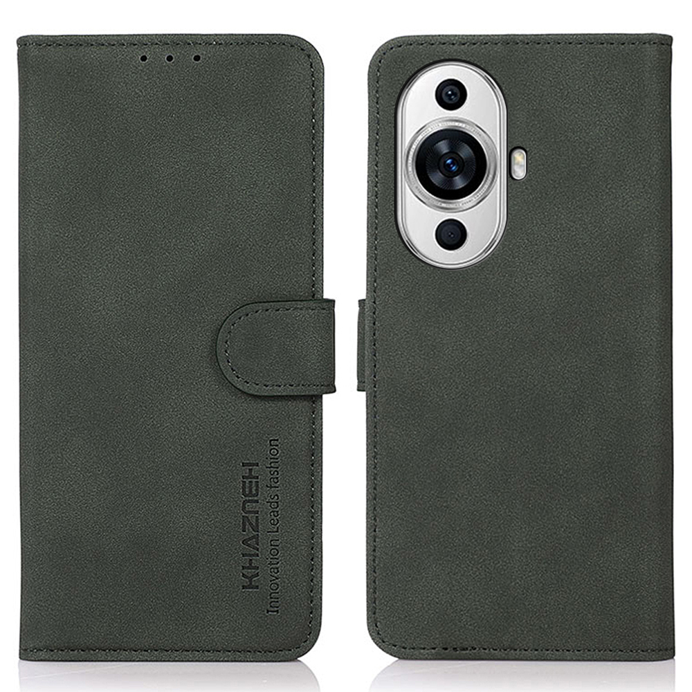 

Khazneh Für Huawei Nova 11 Pro / Nova 11 Ultra Strukturierte PU Leder Brieftaschenhülle Telefonständer Cover - Grün, Huawei nova 11 Pro