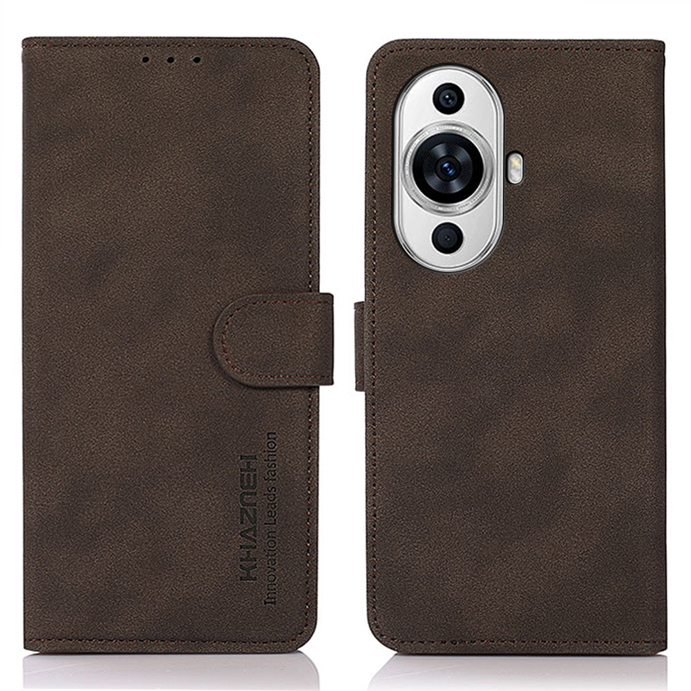 

Khazneh Für Huawei Nova 11 Pro / Nova 11 Ultra Strukturierte PU Leder Brieftaschenhülle Telefonständer Cover - Braun, Huawei nova 11 Pro