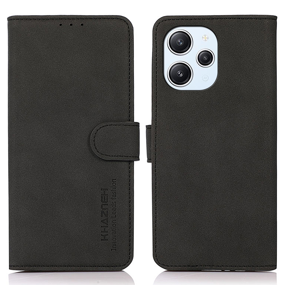 

Khazneh Für Xiaomi Redmi 12 4G Schockfeste Telefonhülle Strukturierte PU -leder -brieftasche Cover - Schwarz, Xiaomi Redmi 12 4G
