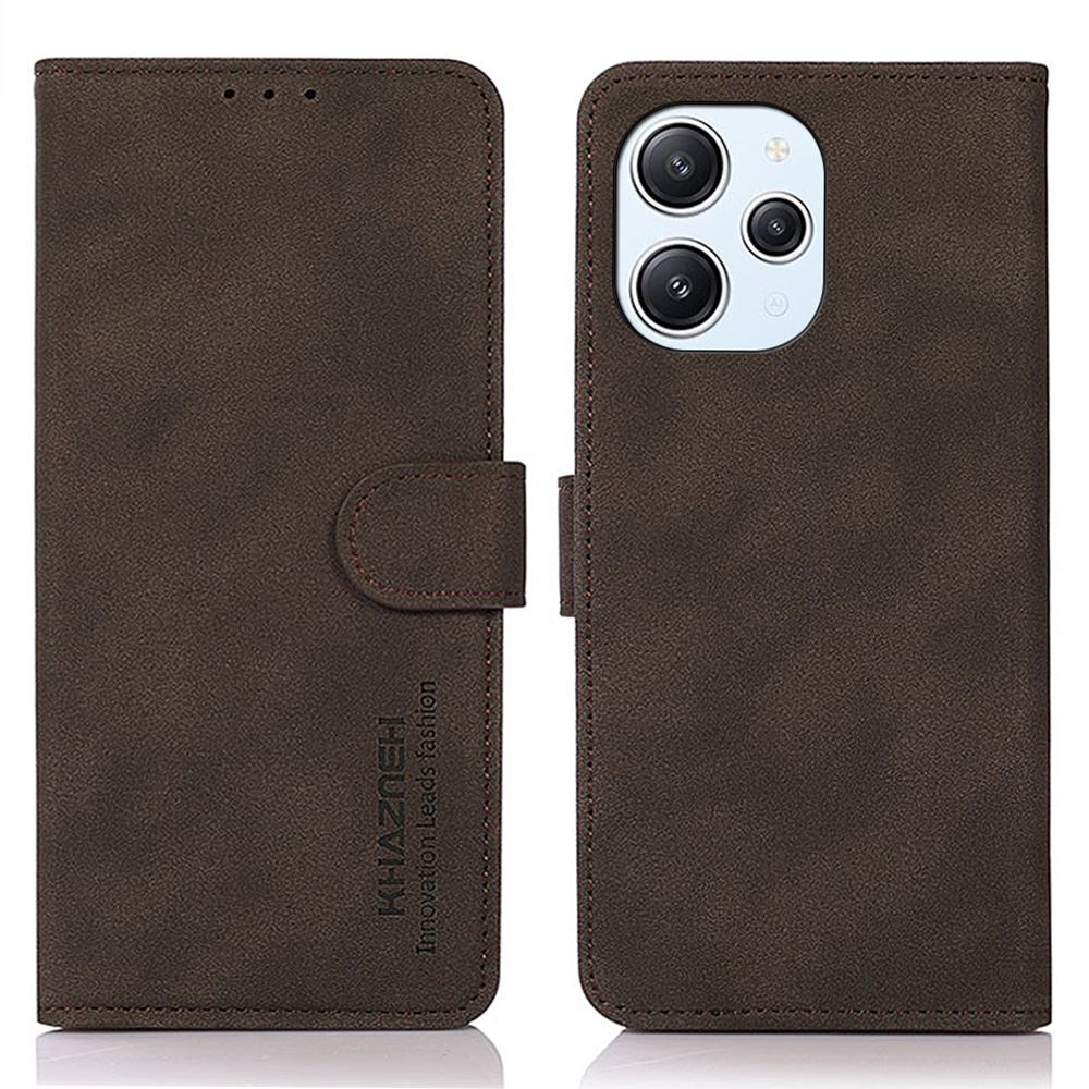 

Khazneh Für Xiaomi Redmi 12 4G Schockfeste Telefonhülle Strukturierte PU -leder -brieftasche Cover - Braun, Xiaomi Redmi 12 4G
