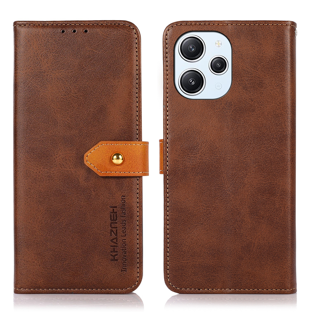 

Khazneh Für Xiaomi Redmi 12 4G Koktorhide Textur PU Leder Brieftasche Shell Anti-drop-telefonständer Cover - Braun, Xiaomi Redmi 12 4G