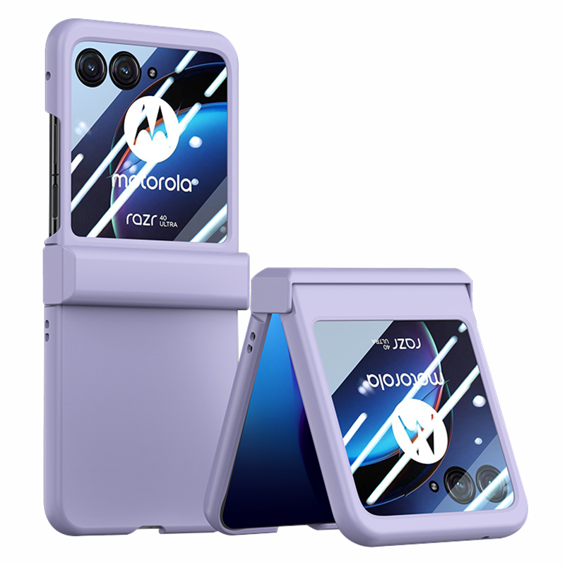 

Für Motorola Razr 40 Ultra 5G Telefonhülle Scharnierdesign -pc -abdeckung Mit Temperiertem Gla -heckschutzschutz - Lila, Motorola Razr 40 Ultra 5G