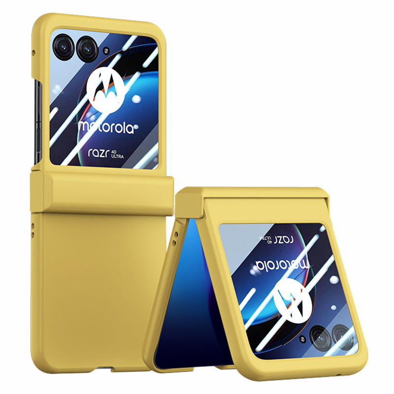 

Für Motorola Razr 40 Ultra 5G Telefonhülle Scharnierdesign -pc -abdeckung Mit Temperiertem Gla -heckschutzschutz - Gelb, Motorola Razr 40 Ultra 5G