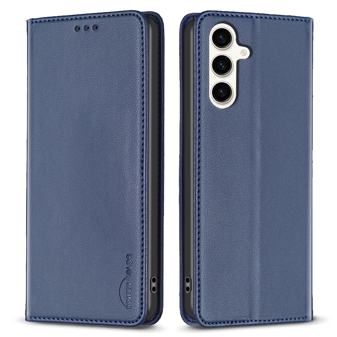 

Binfen Farbe BF18 Für Samsung Galaxy S23 fe Auto-absorbiertes Magnetisches Lederabdeckungskartenhalter. - Blau, Galaxy S23 FE