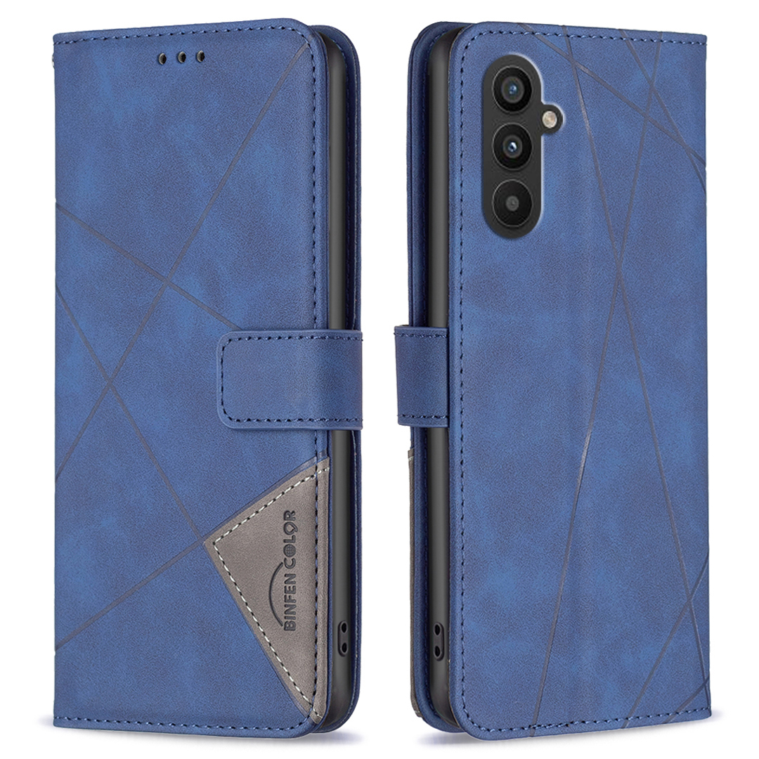 

Binfen Farbe BF05 Für Samsung Galaxy A25 5G Anti-kratzer-telefonhülle Geprägte Muster-brieftaschenschale Lederabdeckung - Blau, Galaxy A25 5G