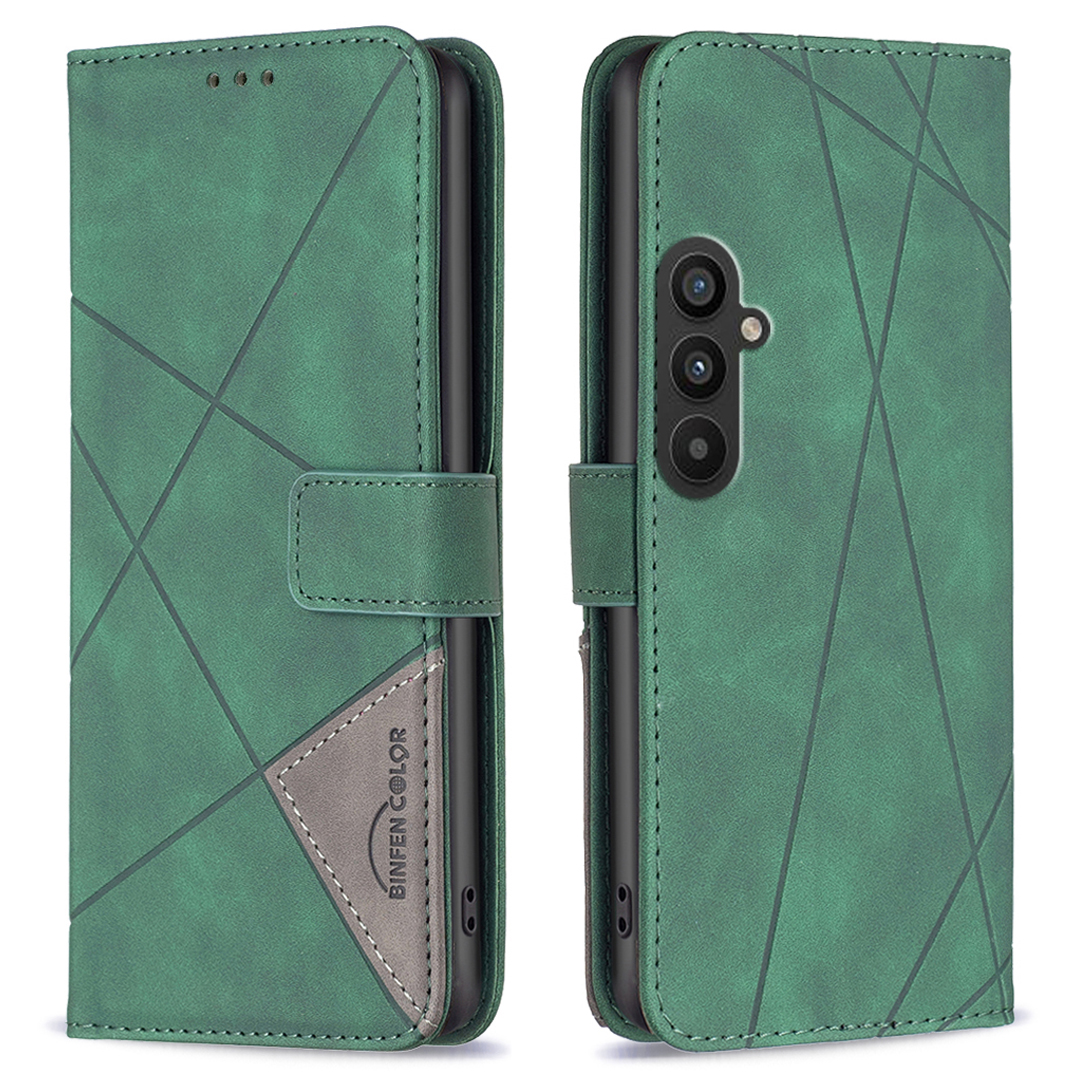 

Binfen Farbe BF05 Für Samsung Galaxy A25 5G Anti-kratzer-telefonhülle Geprägte Muster-brieftaschenschale Lederabdeckung - Grün, Galaxy A25 5G