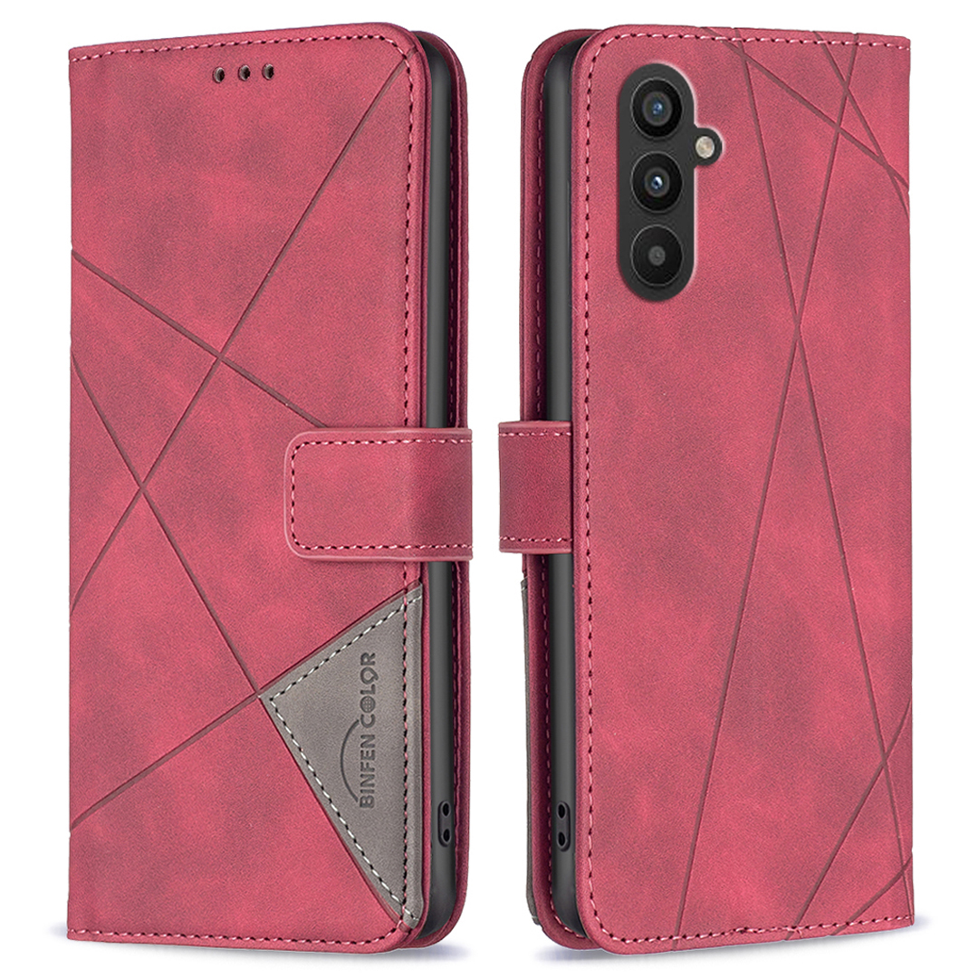 

Binfen Farbe BF05 Für Samsung Galaxy A25 5G Anti-kratzer-telefonhülle Geprägte Muster-brieftaschenschale Lederabdeckung - Rot, Galaxy A25 5G