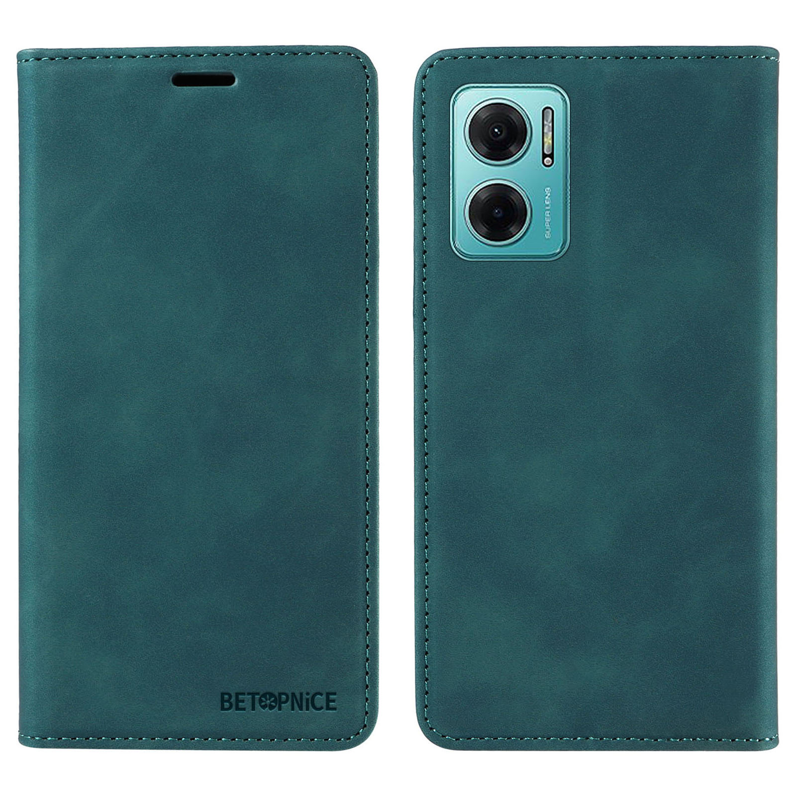 

Betopnice 003 Für Xiaomi Redmi 10 5G / Anmerkung 11e 5g / 10 Prime+ 5g / 11 Prime 5G Telefon Flip Case Stand Leder RFID Blocking Wallet Wallet Cover - Grün, Xiaomi Redmi Note 11E 5G
