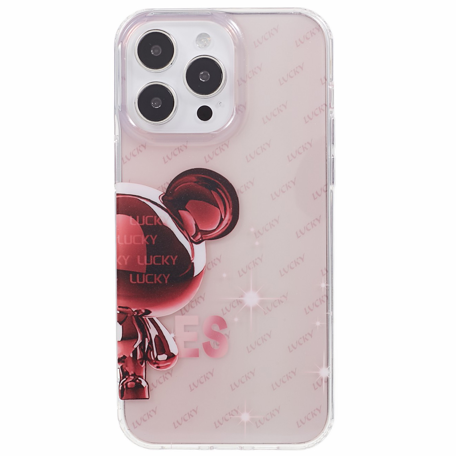 

Dier Color Half Bear-serie Für Iphone 14 Pro Phone Haufen Muster Druckpc + TPU Anti-scratch-abdeckung - Rosa, iPhone 14 Pro