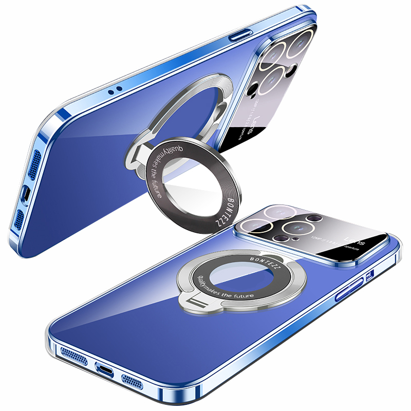 

Elektroplatte Telefonabdeckung Für Iphone 12 Pro 6,1 Zoll Anti-drogen-hard-pc-kickständer Mit Magsafe Kompatibel - Transparentes Silber, iPhone 12 Pro