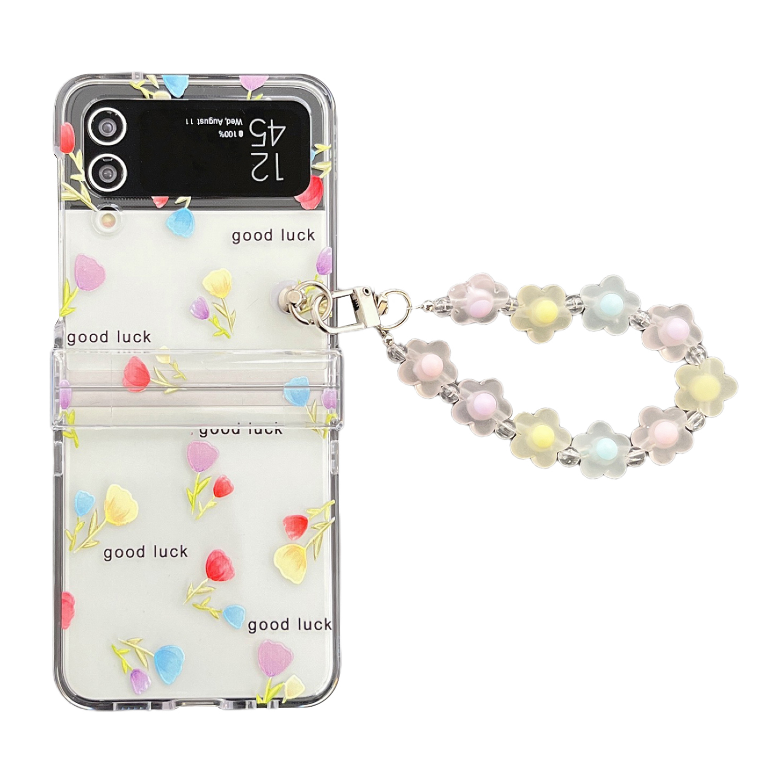 

Für Samsung Galaxy Z Flip4 5G Protective Phone Case Muster Drucker PC -abdeckung Mit Handgurt - Farbenfrohe Blume, Galaxy Z Flip4 5G