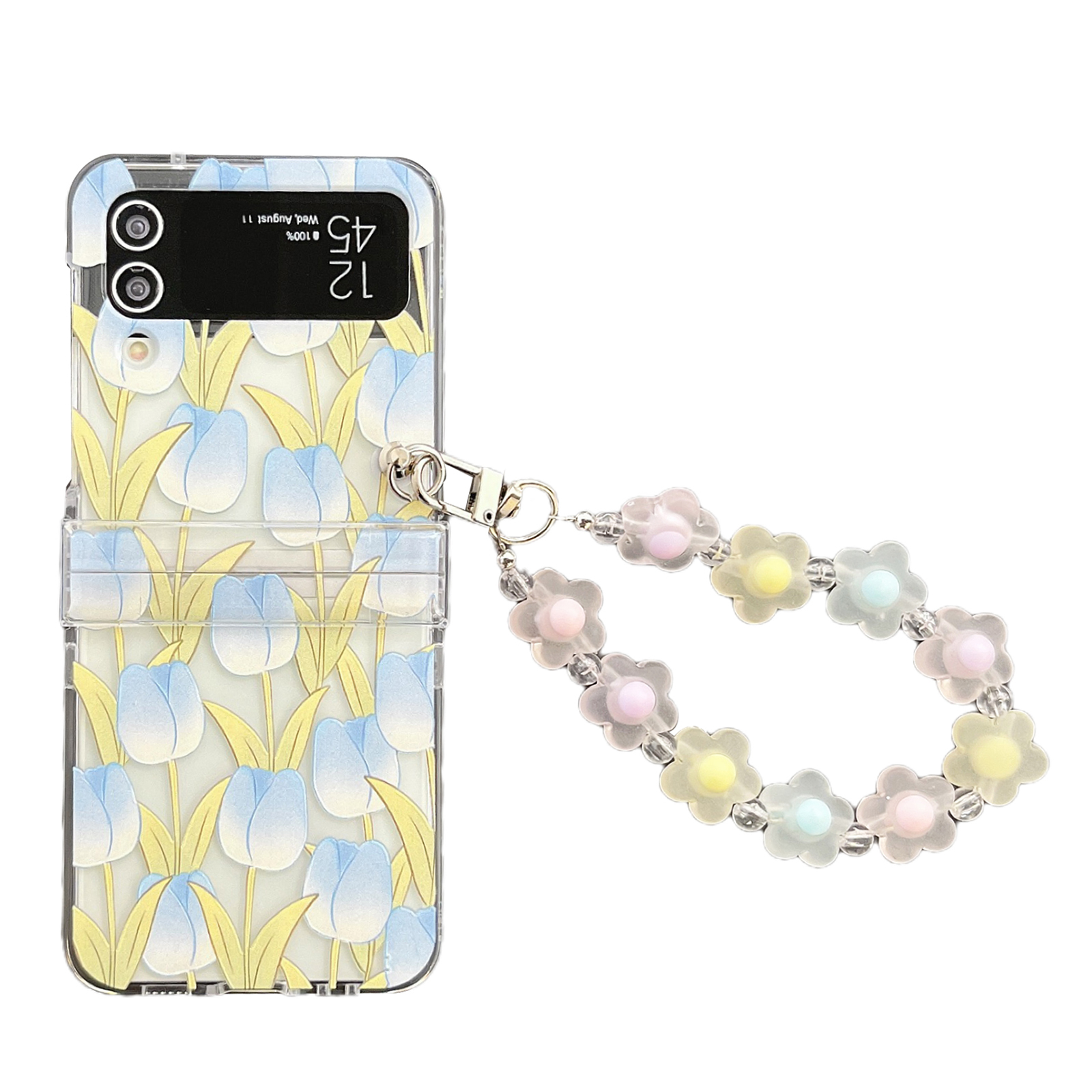 

Für Samsung Galaxy Z Flip4 5G Protective Phone Case Muster Drucker PC -abdeckung Mit Handgurt - Tulpe, Galaxy Z Flip4 5G