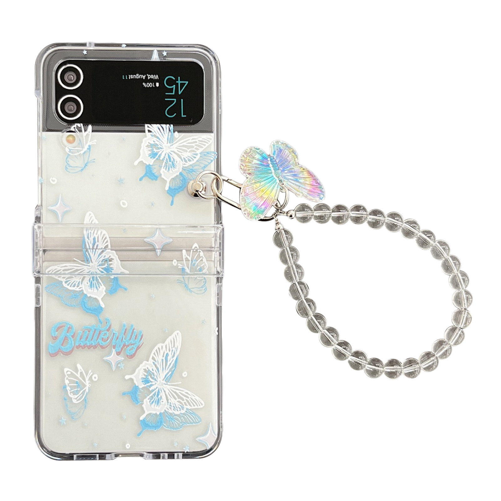 

Für Samsung Galaxy Z Flip4 5G Protective Phone Case Muster Drucker PC -abdeckung Mit Handgurt - Blume, Galaxy Z Flip4 5G