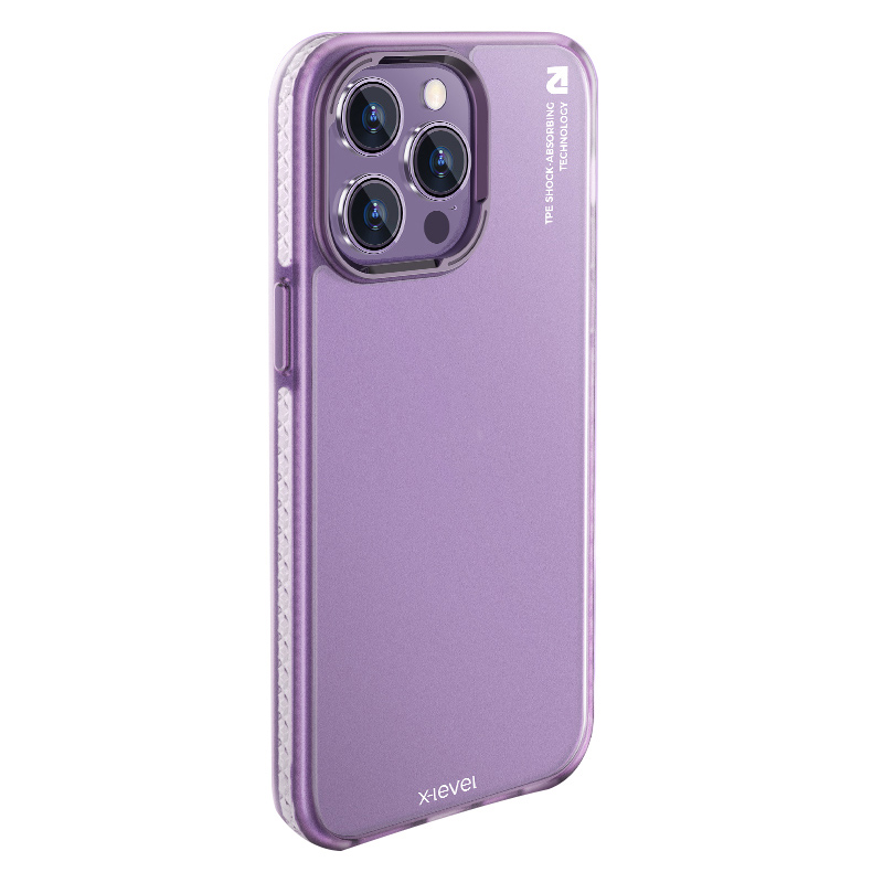 

X-level Mattes Series Phone Hülle Für Iphone 14 Pro Hard PC Anti-fingerabdrücke Abdeckung Mit Metalllinsenrahmen - Lila, iPhone 14 Pro