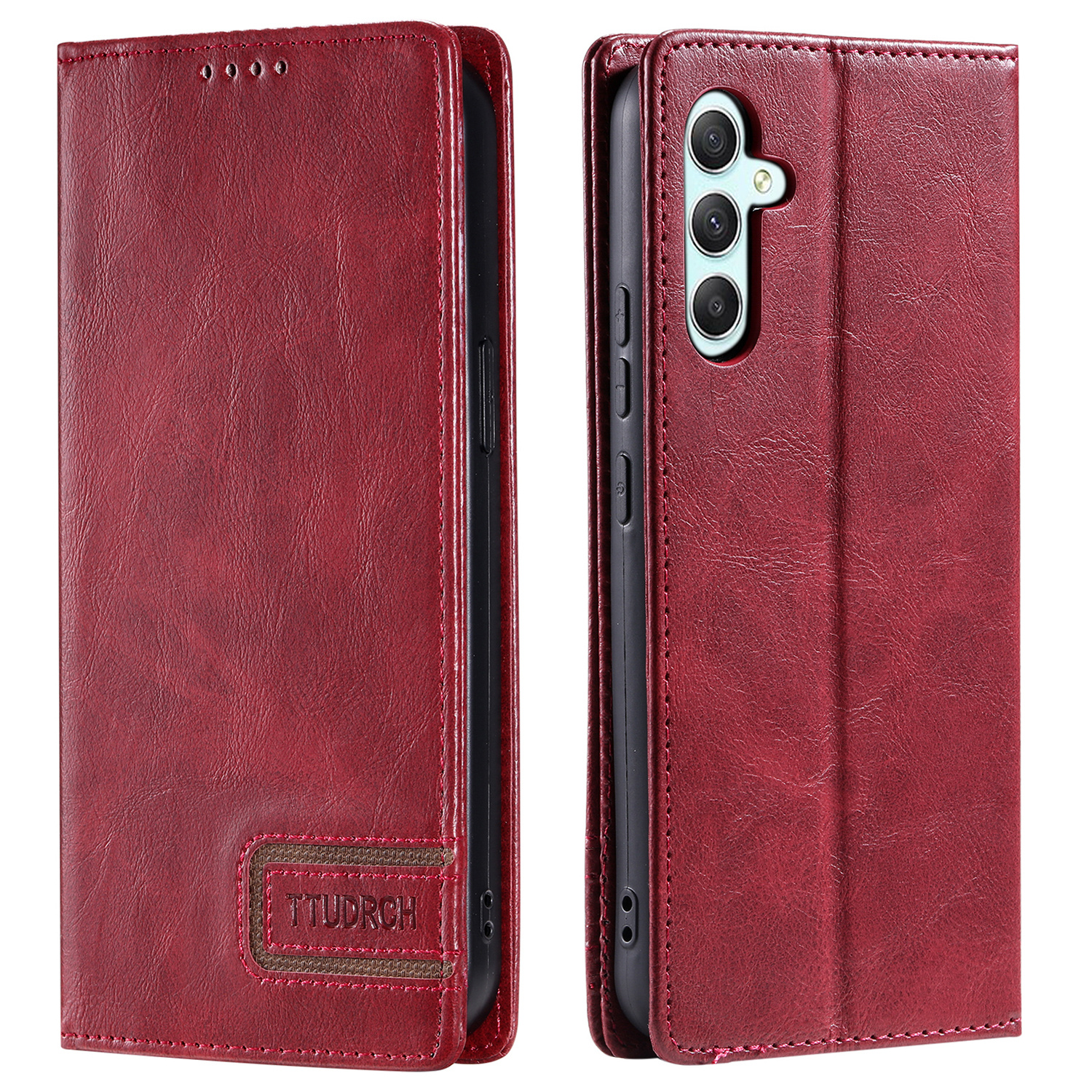 

Ttudrch Style 007 Für Samsung Galaxy A25 5G Anti-scratch-shell-ständer RFID Blockierende Pu-leder-telefonhülle Brieftasche Abdeckung - Rot, Galaxy A25 5G