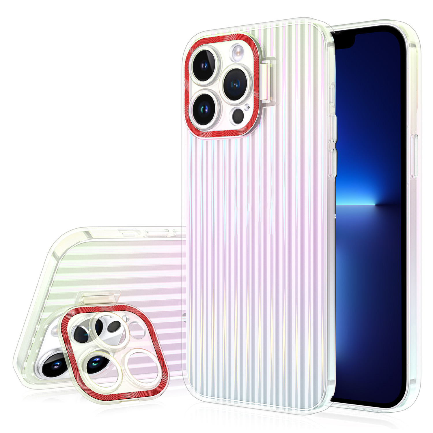 

Bulksourcing -gradienten -telefonhülle Für Iphone 13 Pro Hard PC Camera Frame Kickstand Cover - Rot, iPhone 13 Pro