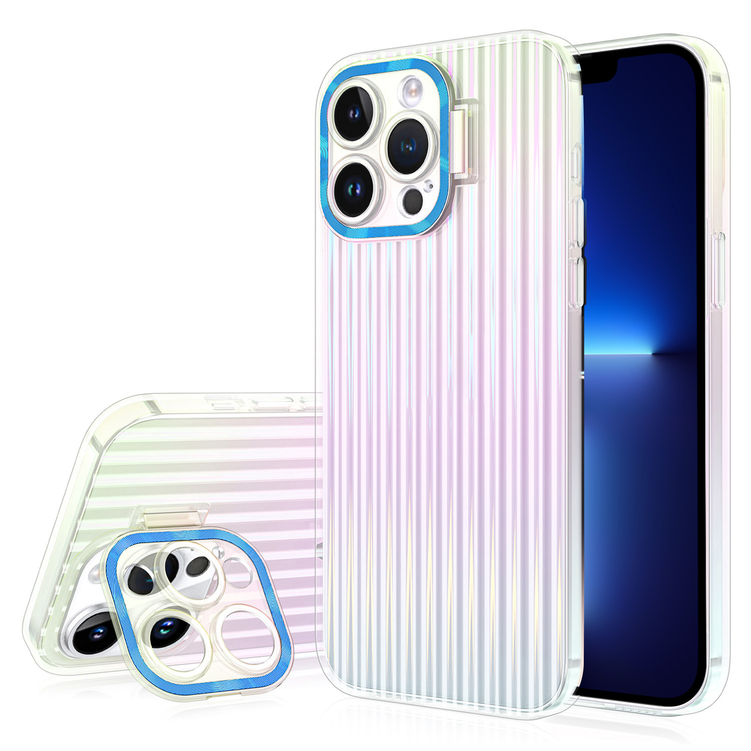 

Bulksourcing PC -telefonhülle Für Iphone 13 Pro Max -gradientenkamera Rahmen Kickstand Stoßdicht - Blau, iPhone 13 Pro Max