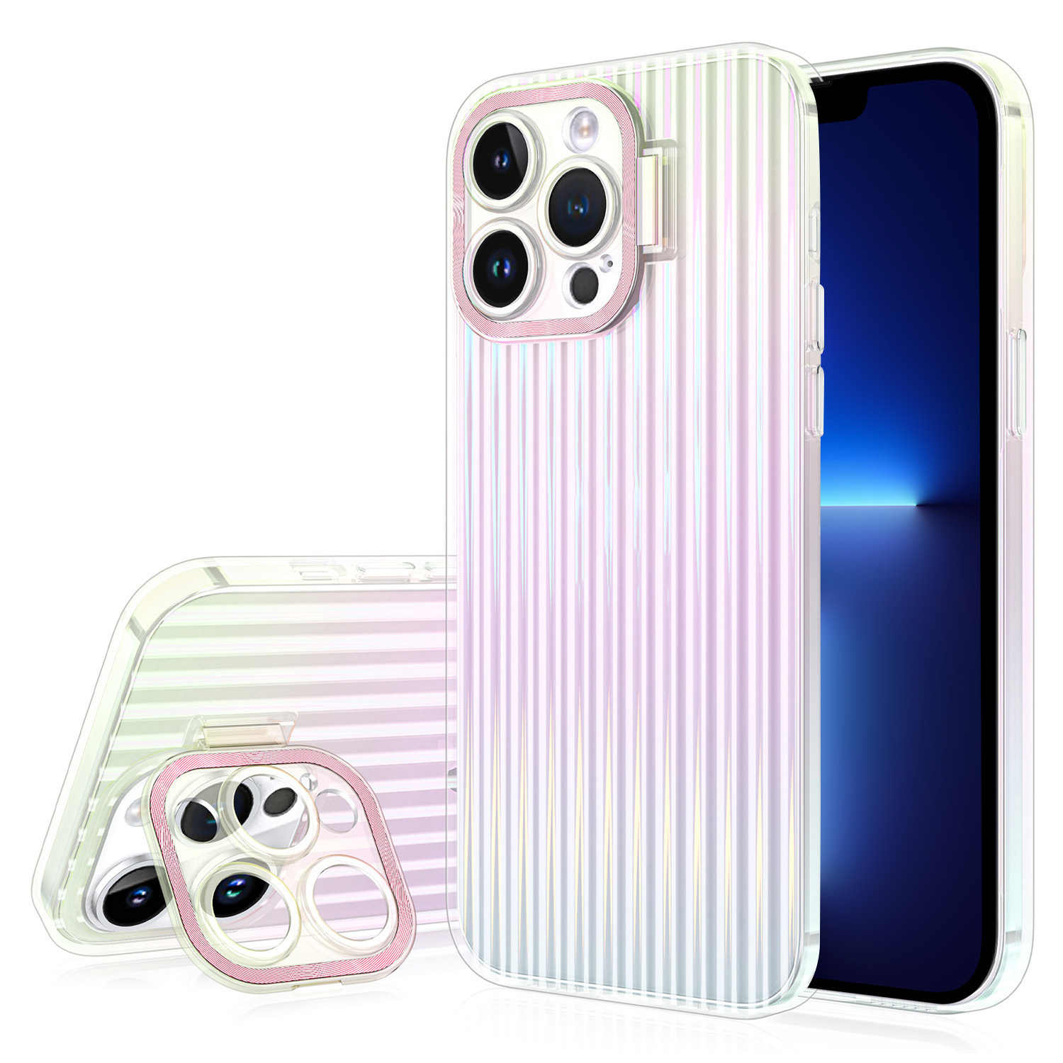 

Bulksourcing PC -telefonhülle Für Iphone 13 Pro Max -gradientenkamera Rahmen Kickstand Stoßdicht - Rosa, iPhone 13 Pro Max