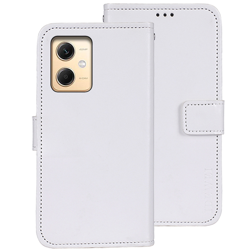 

IDEWEI Für Xiaomi Redmi Note 12r Pro 5g Wallet Leder Hülle Crazy Horse Texture Ständer Anti-fingerabdruck-telefonschalenabdeckung - Weiss, Xiaomi Redmi Note 12R Pro 5G