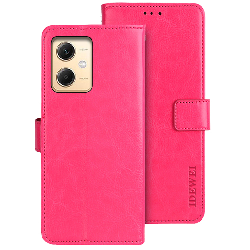 

IDEWEI Für Xiaomi Redmi Note 12r Pro 5g Wallet Leder Hülle Crazy Horse Texture Ständer Anti-fingerabdruck-telefonschalenabdeckung - Rose, Xiaomi Redmi Note 12R Pro 5G