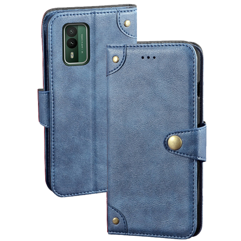 

IDEWEI Für Nokia XR21 Schockdes Telefongehäuse Anti-kratzer-brieftasche PU Leder Telefonabdeckung - Blau, Nokia XR21