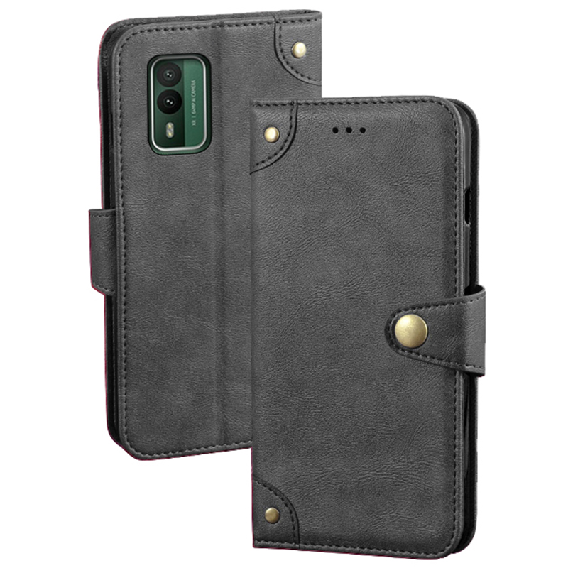 

IDEWEI Für Nokia XR21 Schockdes Telefongehäuse Anti-kratzer-brieftasche PU Leder Telefonabdeckung - Schwarz, Nokia XR21