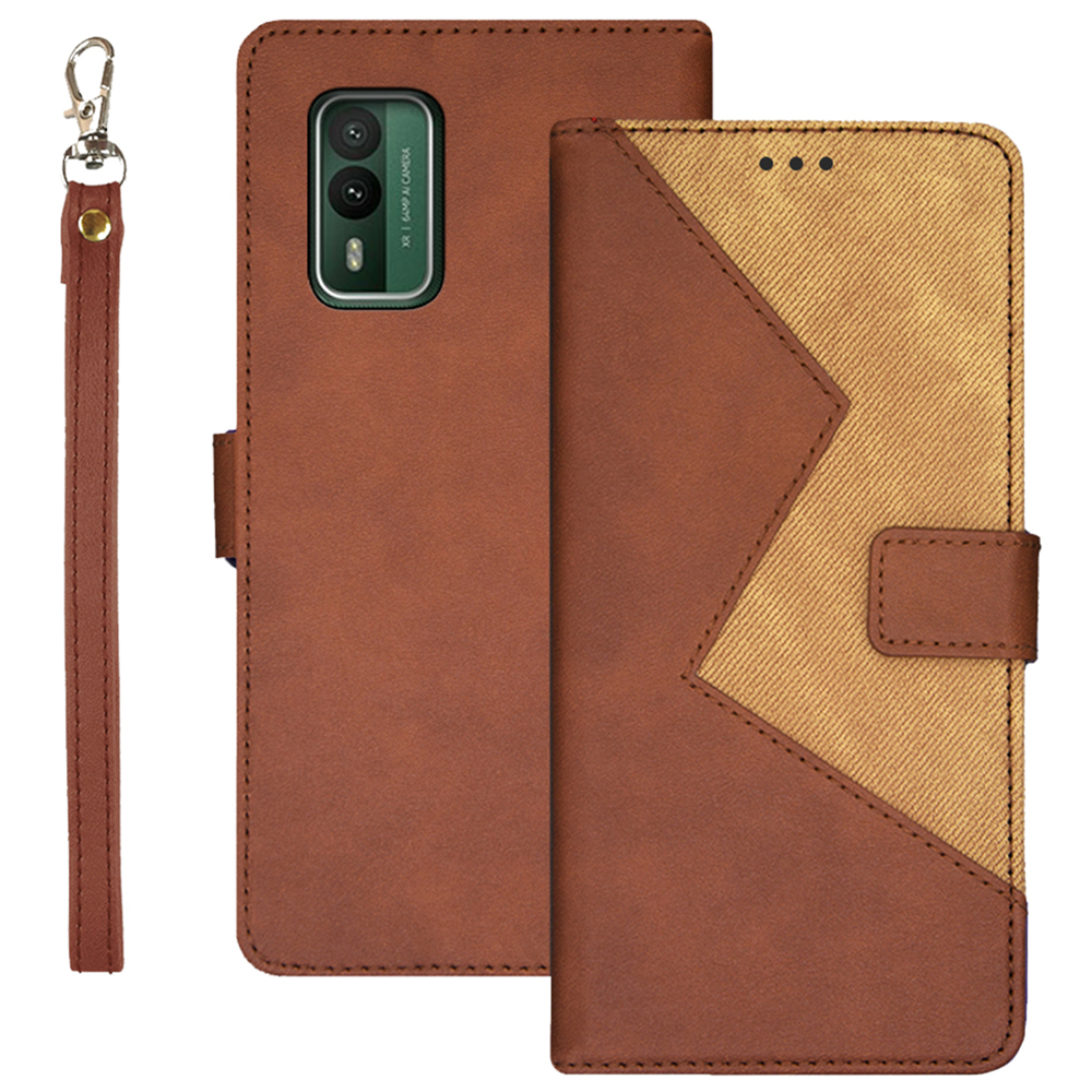 

IDEWEI Für Nokia XR21 PU Leder Flip Cover Card Slots Spleißständer Telefonhülle - Braun, Nokia XR21