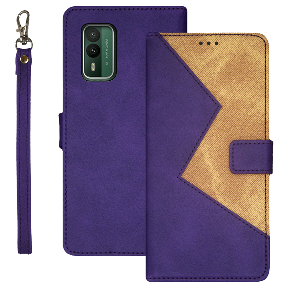 

IDEWEI Für Nokia XR21 PU Leder Flip Cover Card Slots Spleißständer Telefonhülle - Lila, Nokia XR21