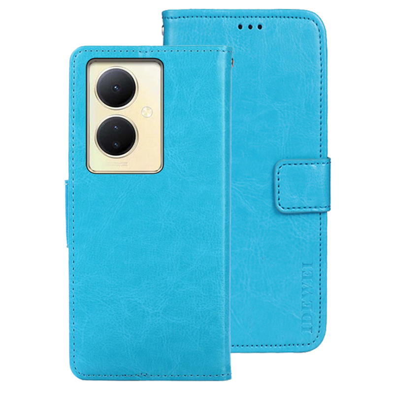

Idewei Für Vivo V29 Lite 5g Bylod Baloet Lederhülle Verrückte Pferde Textur Ständer Anti-fingerabdruck-telefon-shellabdeckung - Himmelblau, vivo V29 Lite 5G