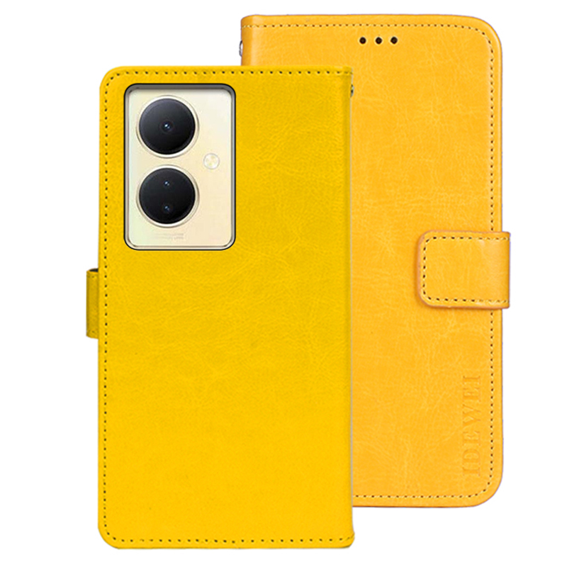 

Idewei Für Vivo V29 Lite 5g Bylod Baloet Lederhülle Verrückte Pferde Textur Ständer Anti-fingerabdruck-telefon-shellabdeckung - Gelb, vivo V29 Lite 5G