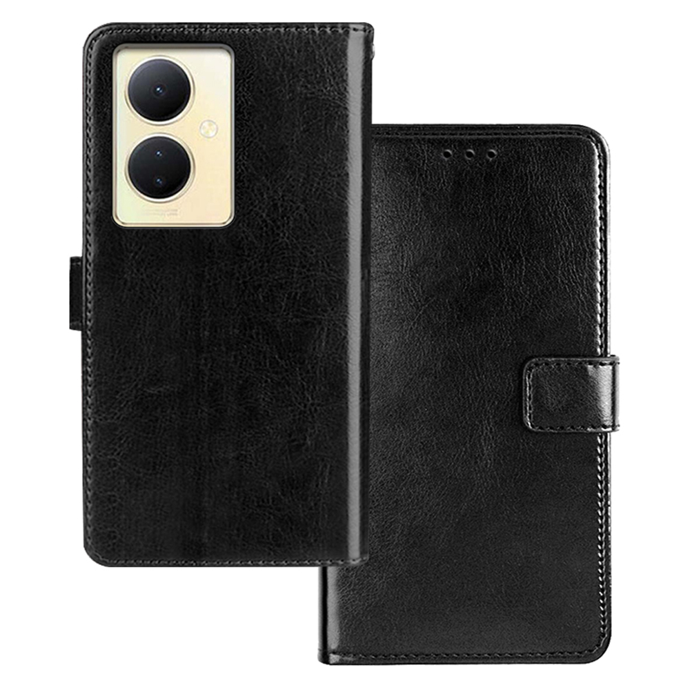 

Idewei Für Vivo V29 Lite 5g Verrückte Pferde Textur PU Leder Hülle Brieftasche Telefonabdeckung - Schwarz, vivo V29 Lite 5G