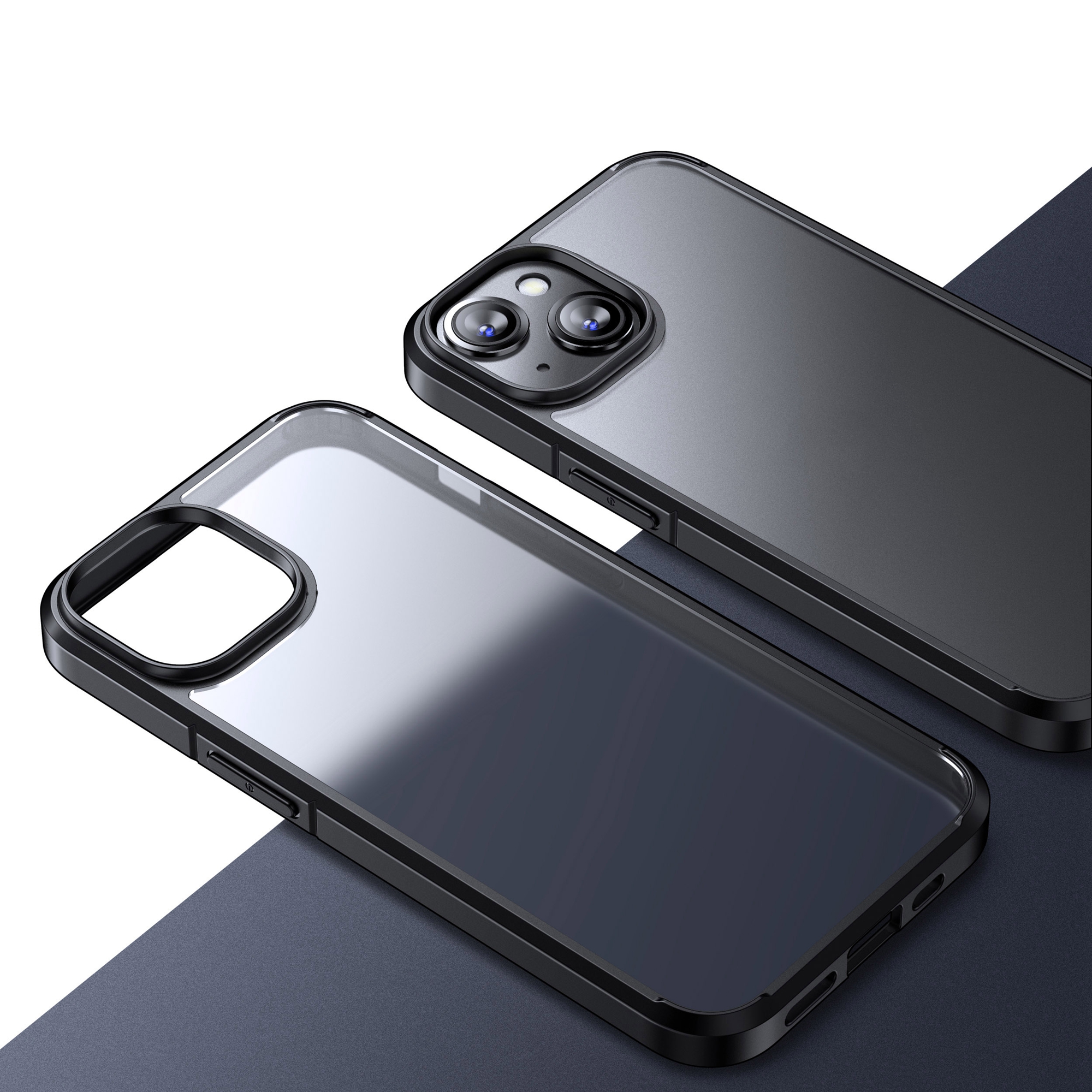 

Für Iphone 15 Matte Series PC+TPU Phone Hülle Drop-proof-mobiltelefon-rückschutzabdeckung - Schwarz, iPhone 15