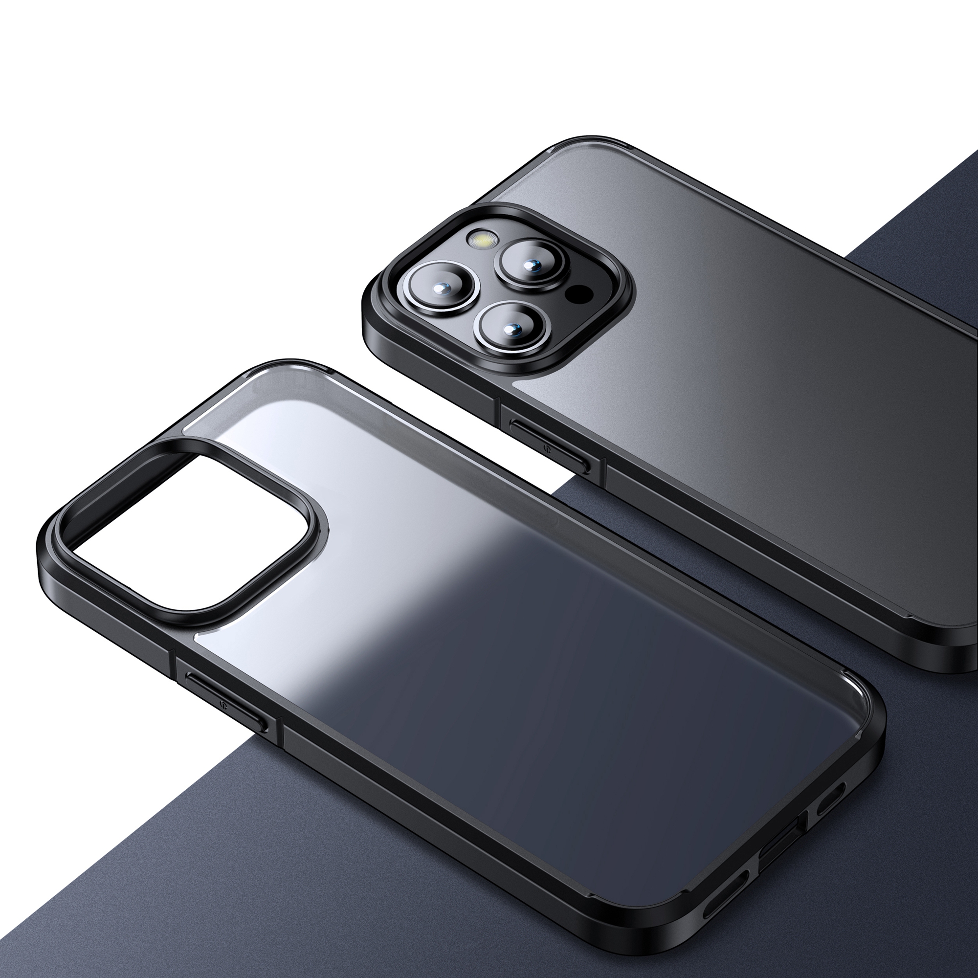 

Für Das Iphone 15 Pro Matte -serien Herbstschutz PC+TPU -telefonhülle Handy Zurück -protektorabdeckung - Schwarz, iPhone 15 Pro