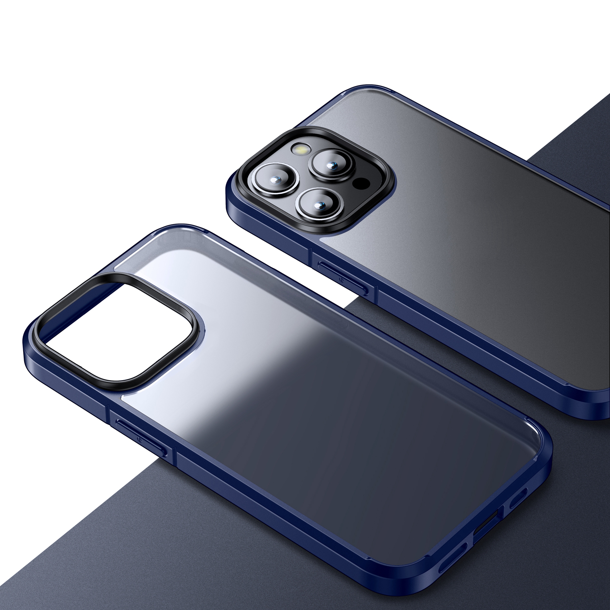 

Für Das Iphone 15 Pro Matte -serien Herbstschutz PC+TPU -telefonhülle Handy Zurück -protektorabdeckung - Blau, iPhone 15 Pro