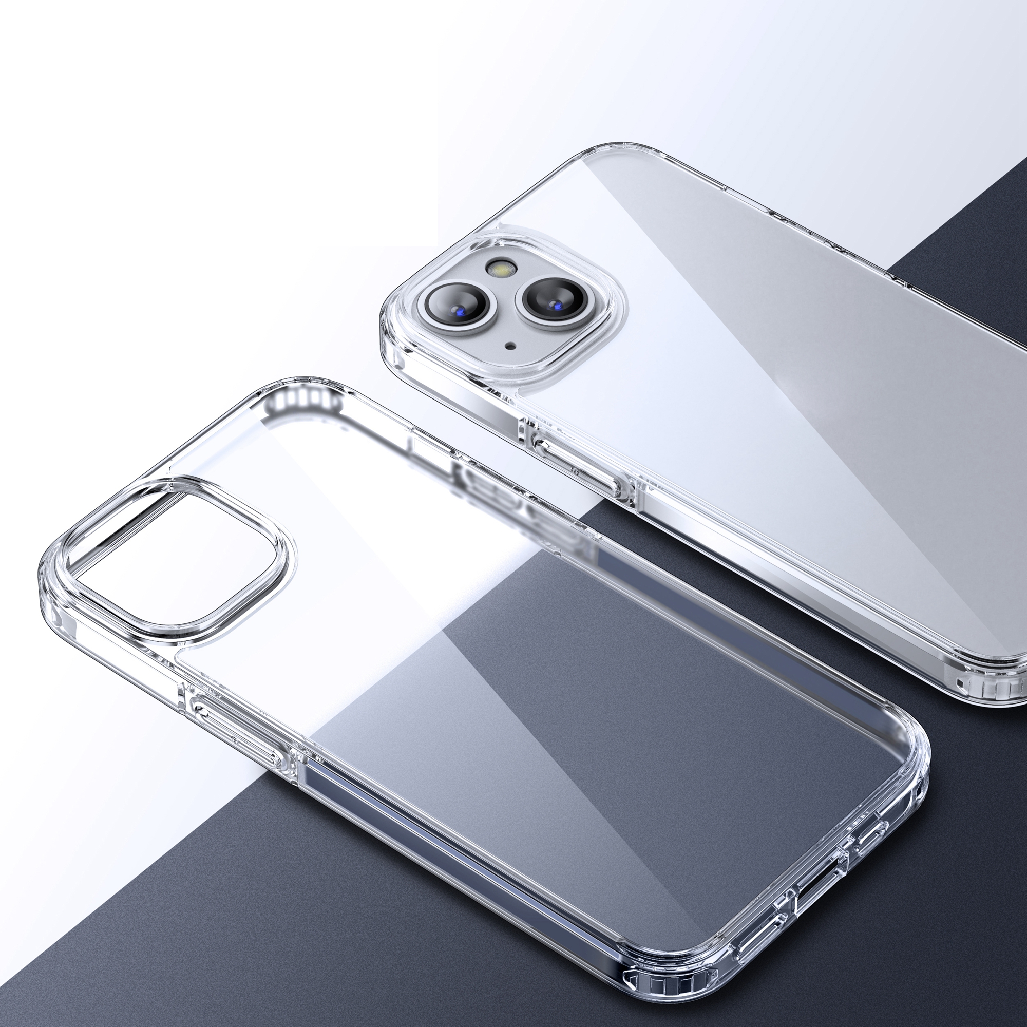 

PC+TPU -telefonhülle Für Iphone 15 Crystal Clear Series Transparent Back Protective Phone Cover - Transparent, iPhone 15
