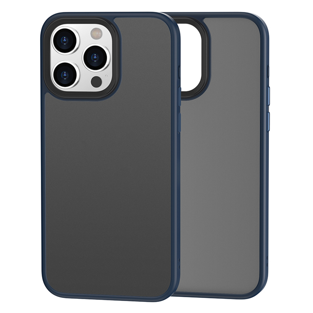 

Für Das Iphone 15 Pro Matte Phone Hülle Schockdichte PC+TPU Skin Touch Cover - Dunkelblau, iPhone 15 Pro