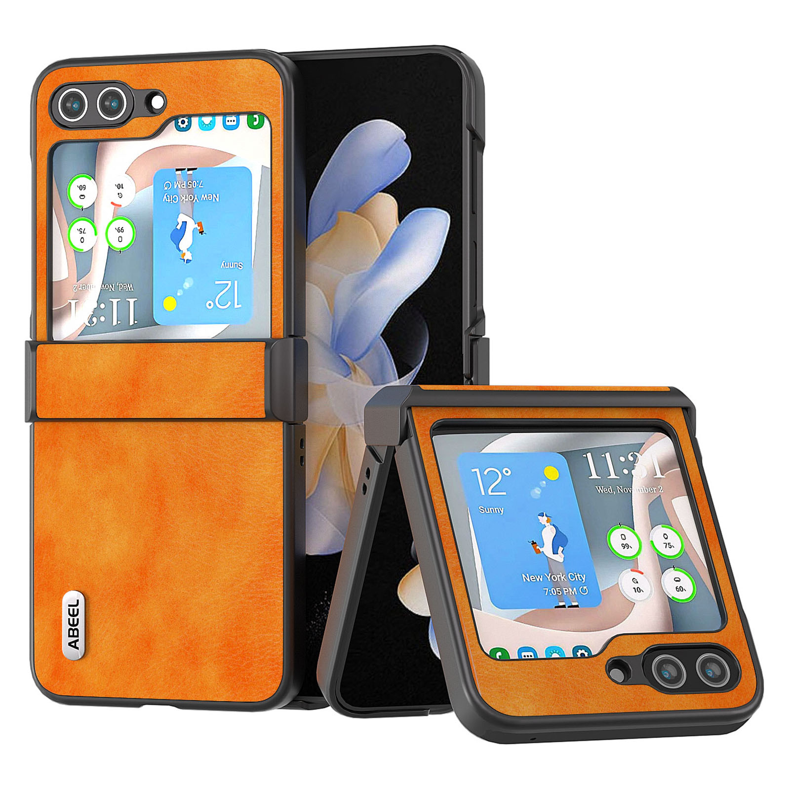 

Abeel Für Samsung Galaxy Z Flip5 5G Telefonhülle Drop-sof-litchi Textur PU Lederbeschichteter Pc-abdeckung - Orange, Galaxy Z Flip5 5G