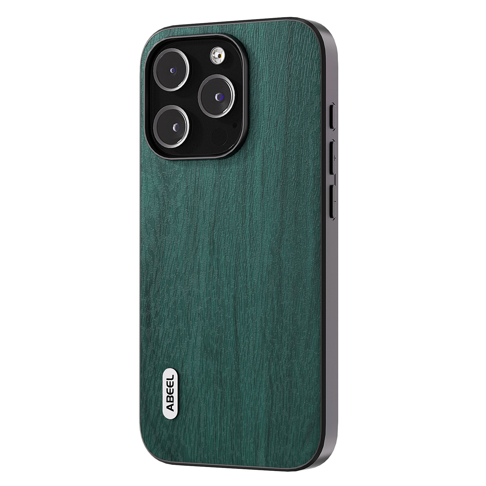 

Abeel-telefonhülle Für Iphone 15 Pro, Schockabsorbierende Holztextur Pu-leder-pc+tpu-abdeckung - Grün, iPhone 15 Pro