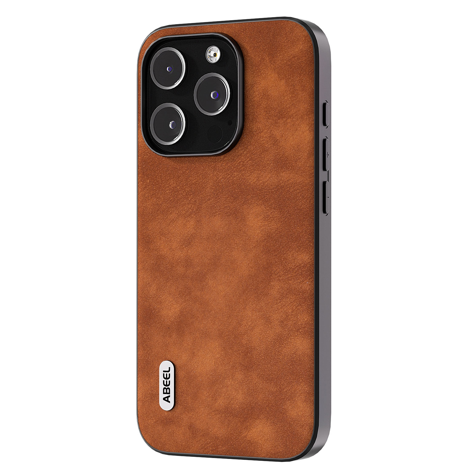 

ABEEL -telefonhülle Für Iphone 15 Pro Max Strukturierte PU -leder -pc+tpu Herbst Proof Shell - Braun, iPhone 15 Pro Max
