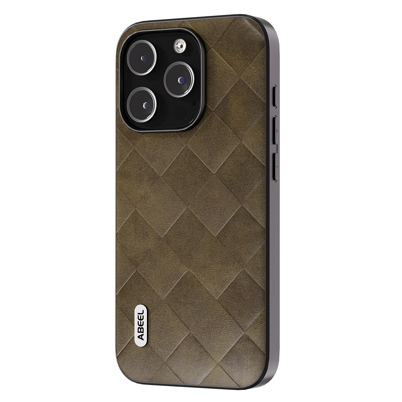 

Abeel Für Iphone 15 Pro PU Leder Beschichtete PC+TPU Phone Case Grid Textur Drop-proof-abdeckung - Grün, iPhone 15 Pro