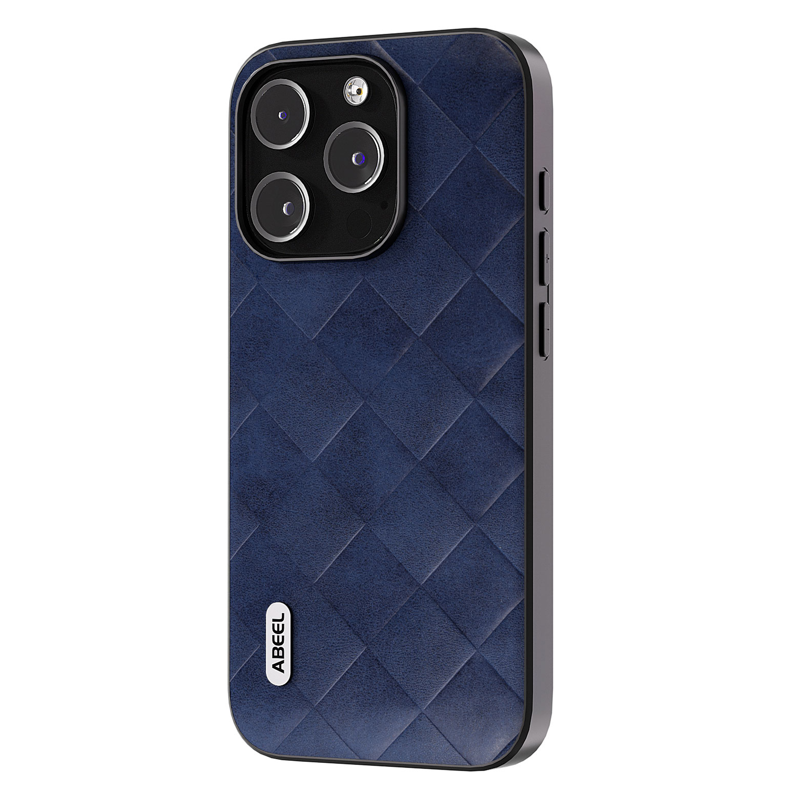 

Abeel Für Iphone 15 Pro Max Kratzer -proof PU -leder -pc+tpu Phone Case Grid Textur Deckung - Blau, iPhone 15 Pro Max