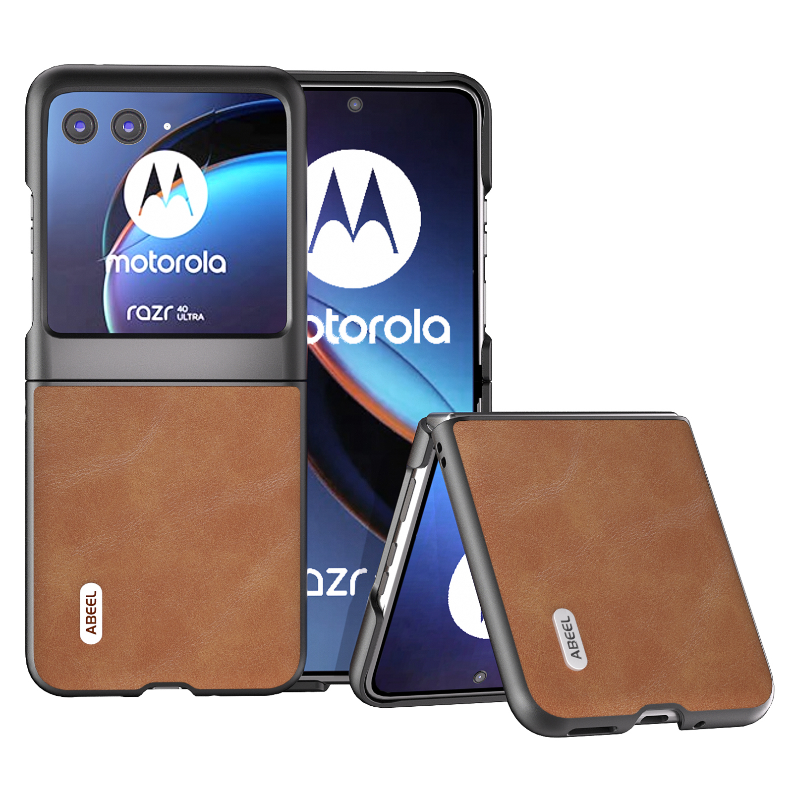 

Abeel Bump Proof Phone Hülle Für Motorola Razr 40 Ultra 5g, PU -lederbeschichtungs -pc Cowhide Texturabdeckung - Braun, Motorola Razr 40 Ultra 5G