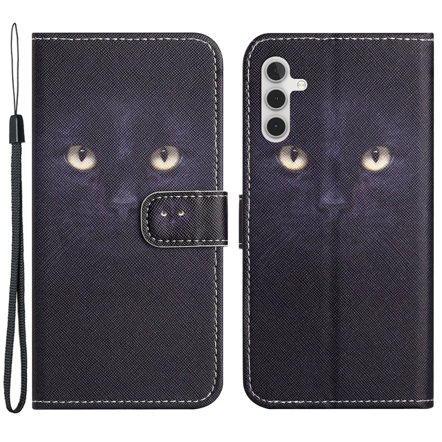

Für Samsung Galaxy A25 5G 3D -muster Druckphase PU Leder Brieftasche Cover - Katzenauge, Galaxy A25 5G