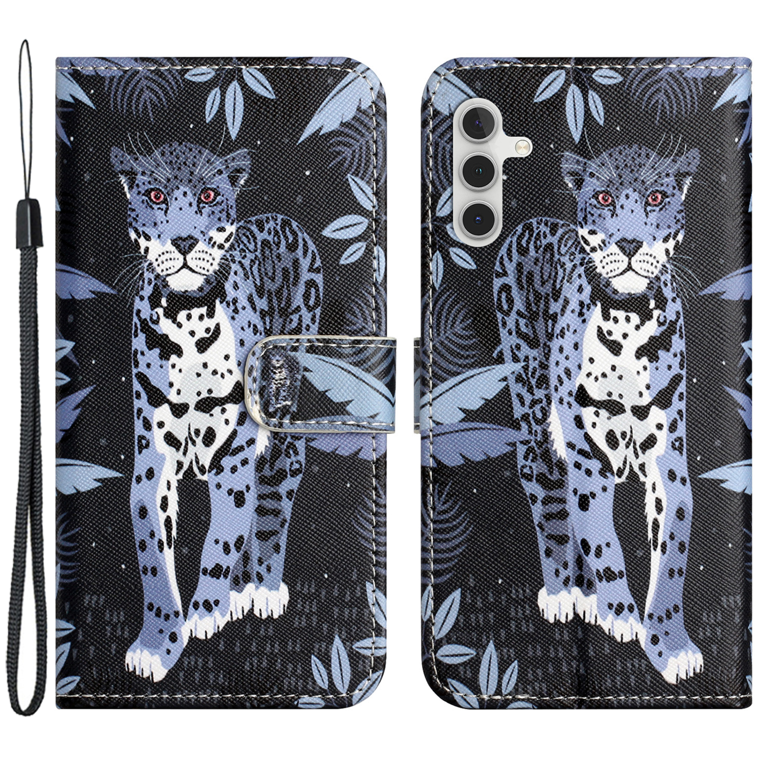 

Für Samsung Galaxy A25 5G 3D -muster Druckphase PU Leder Brieftasche Cover - Leopard, Galaxy A25 5G