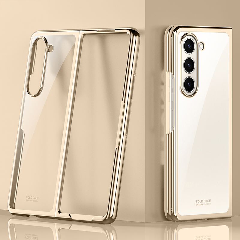 

Für Samsung Galaxy Z Fold5 5G Electroplating Phone Case Anti-Drop Ultra Clear Hard Pc-telefonabdeckung - Gold, Galaxy Z Fold5 5G