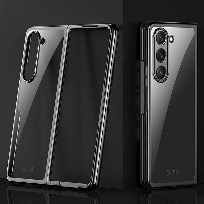 

Für Samsung Galaxy Z Fold5 5G Electroplating Phone Case Anti-Drop Ultra Clear Hard Pc-telefonabdeckung - Schwarz, Galaxy Z Fold5 5G