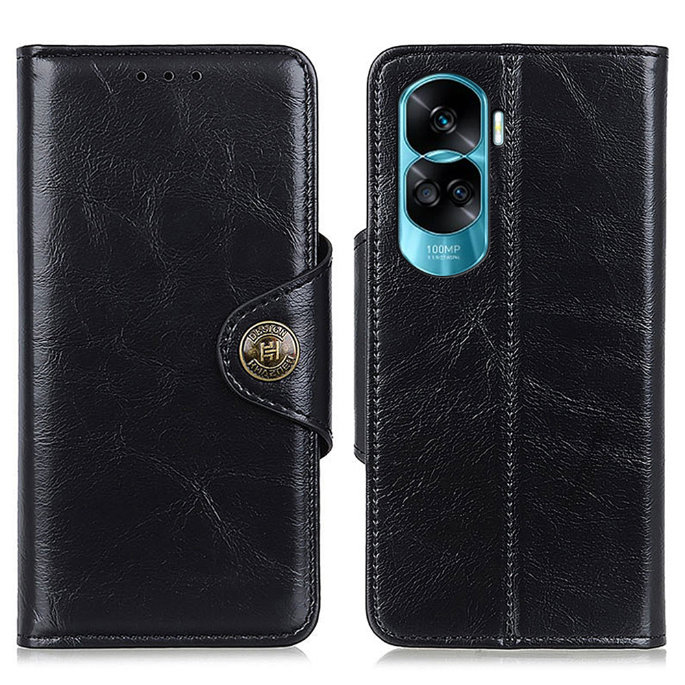 

Khazhen Für Ehre 90 Lite 5G / Ehren X50i Telefon Shell Case Wallet Stand PU Leder Telefonabdeckung - Schwarz, Honor 90 Lite 5G